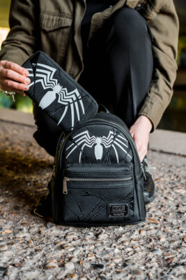 Black Suit Symbiote Venom Loungefly Mini Backpack and Wallet