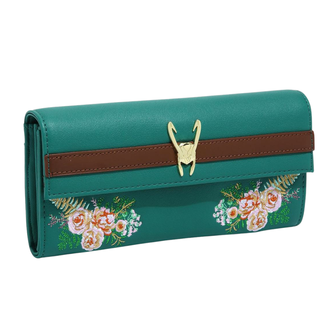 Loungefly Marvel Loki Floral Embroidered Wallet – BoxLunch Exclusive ...
