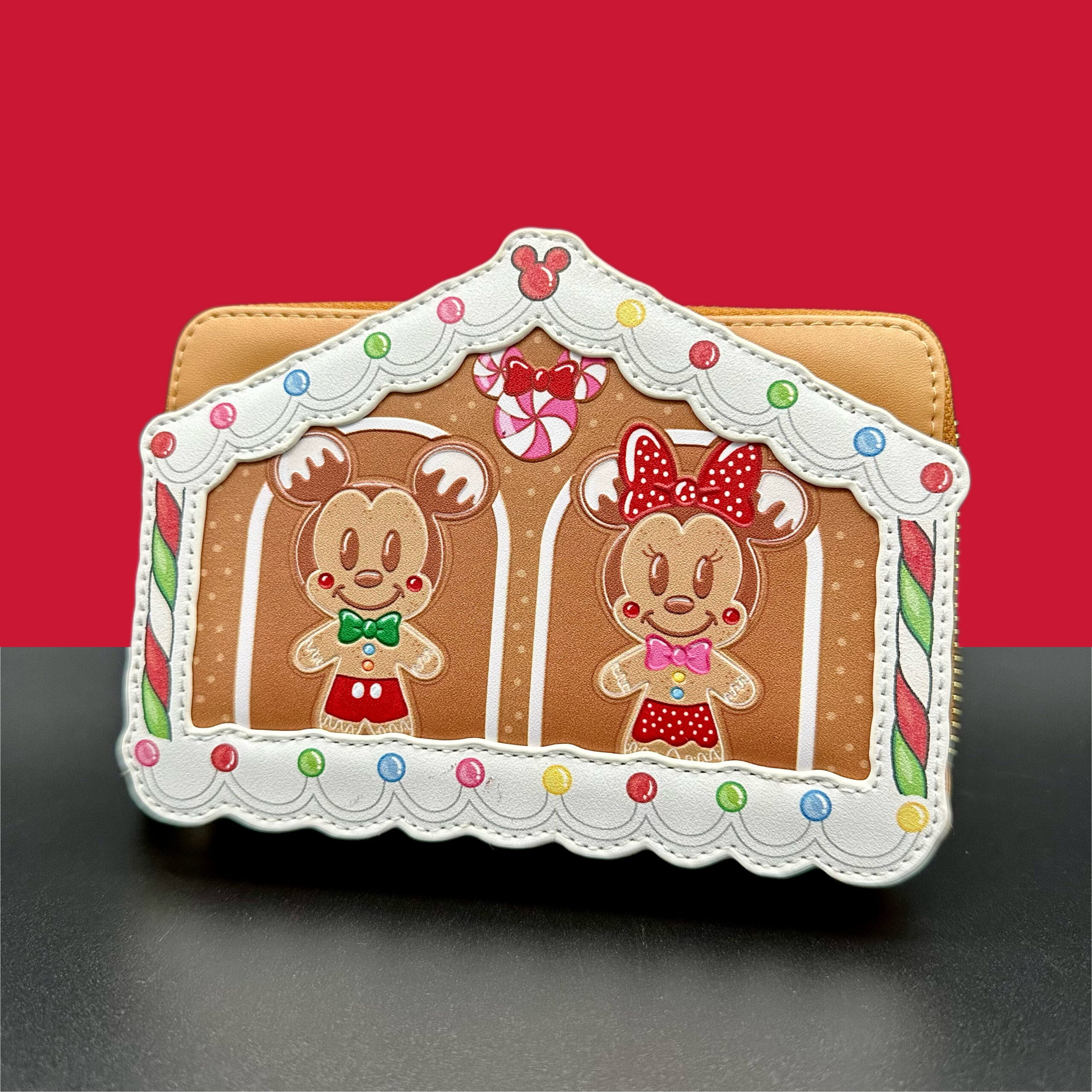 Mickey And Friends Gingerbread House Loungefly Zip Around Wallet