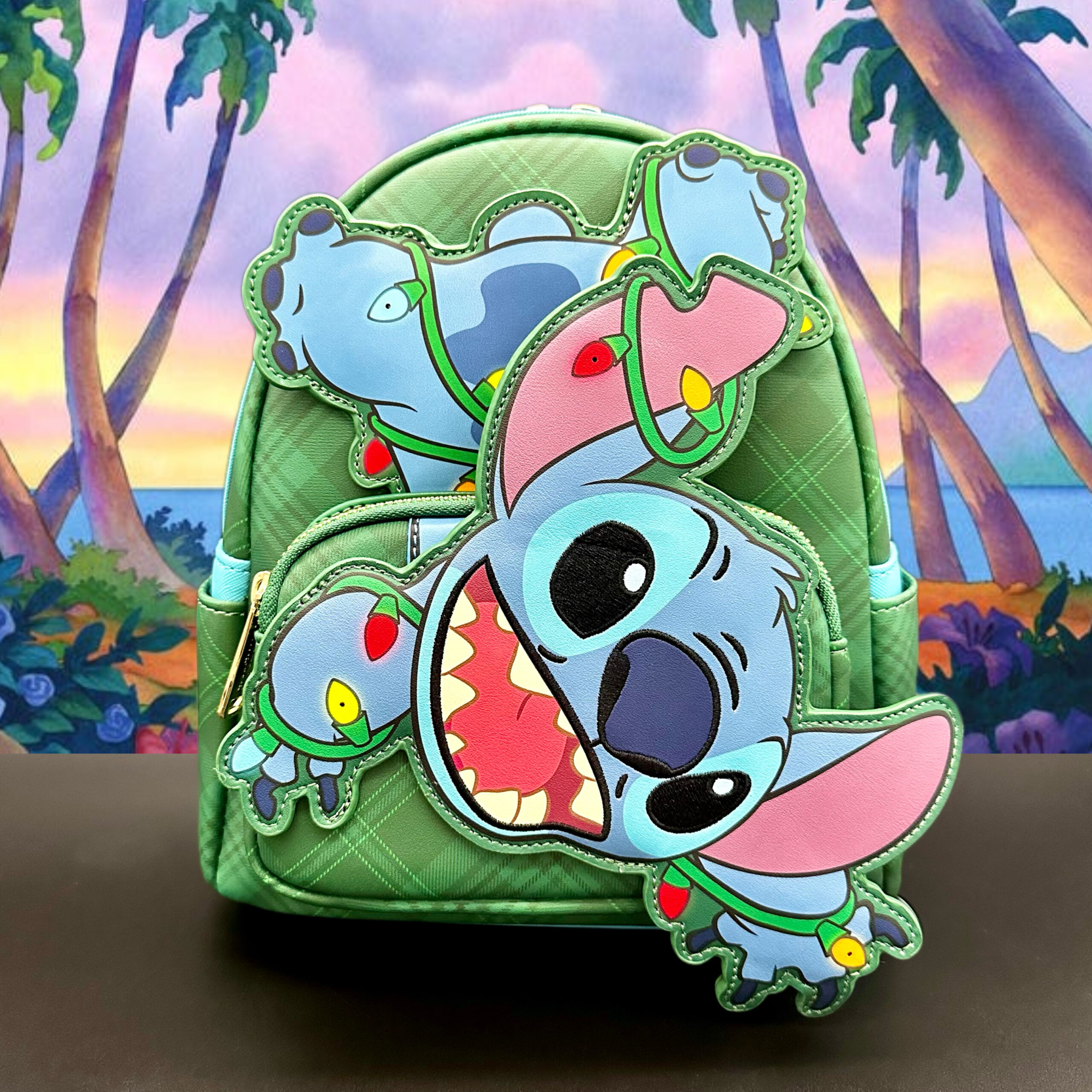 Loungefly Disney Lilo & Stitch Christmas Lights Stitch Light-Up Mini  Backpack