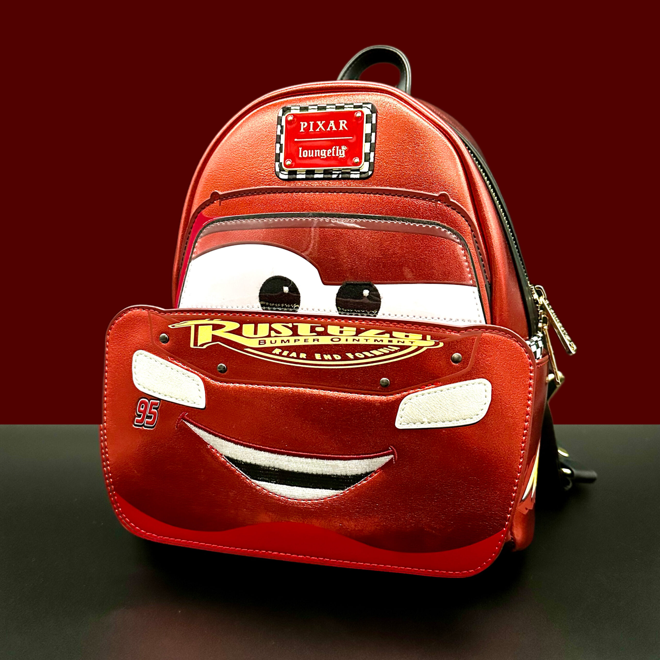 Lightning McQueen Cars Pixar Loungefly Mini Backpack Get Ready