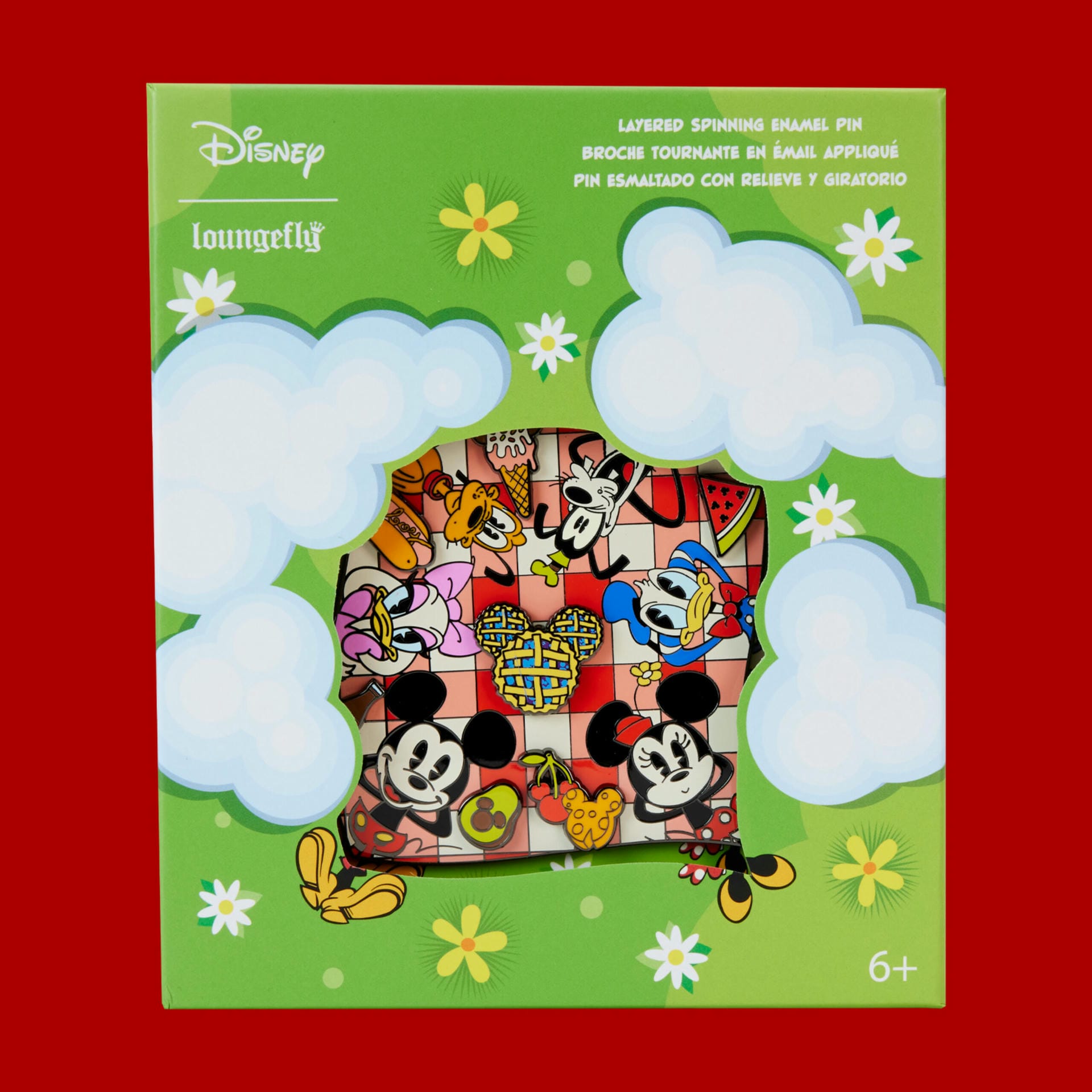 Mickey and Friends Picnic Disney Loungefly 3 Inch Pin Badge | Get