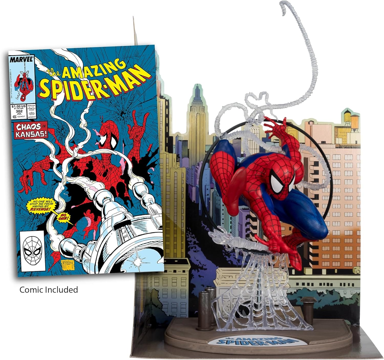 Marvel Spider Man 1/6th Scale Posed Figure with Scene & Comic (Based on ...