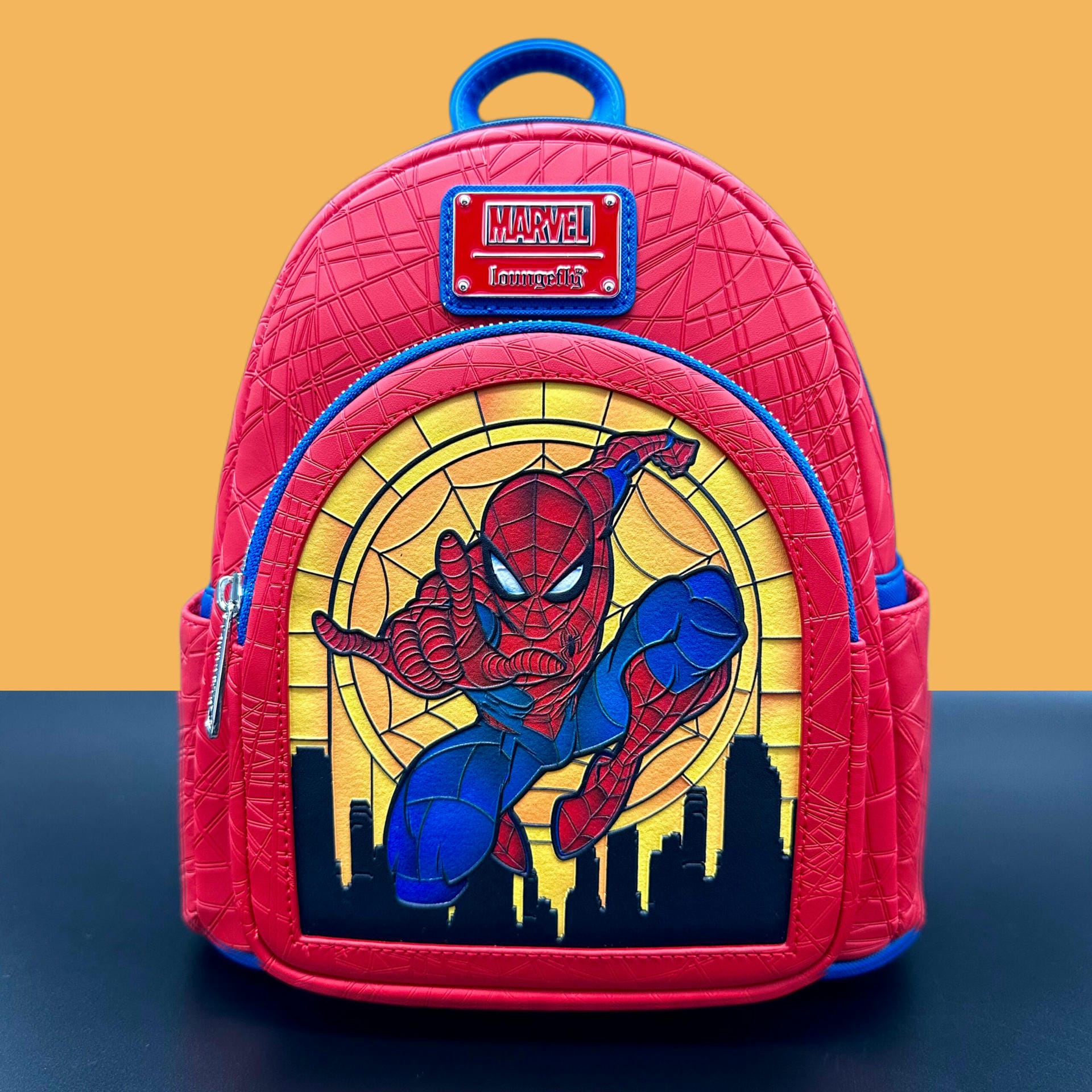 New Loungefly Marvel Spider-Man Stained Glass Portrait Mini Backpack 100072-1.jpg main image 3