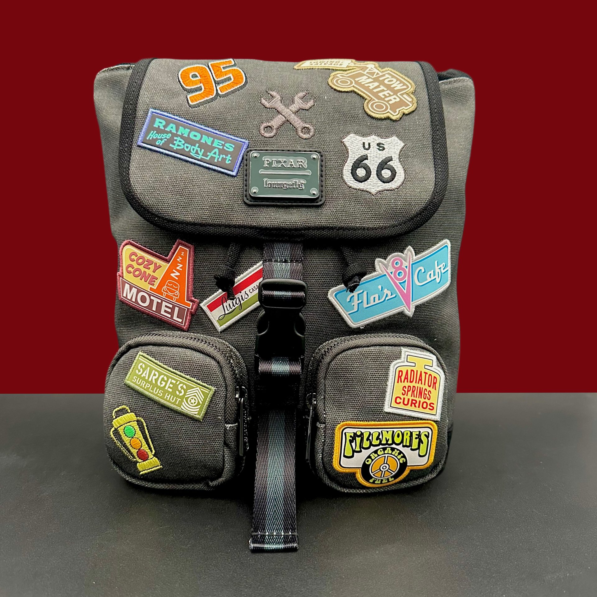 Cars Radiator Springs Patches Canvas Mini Backpack Disney Pixar ...