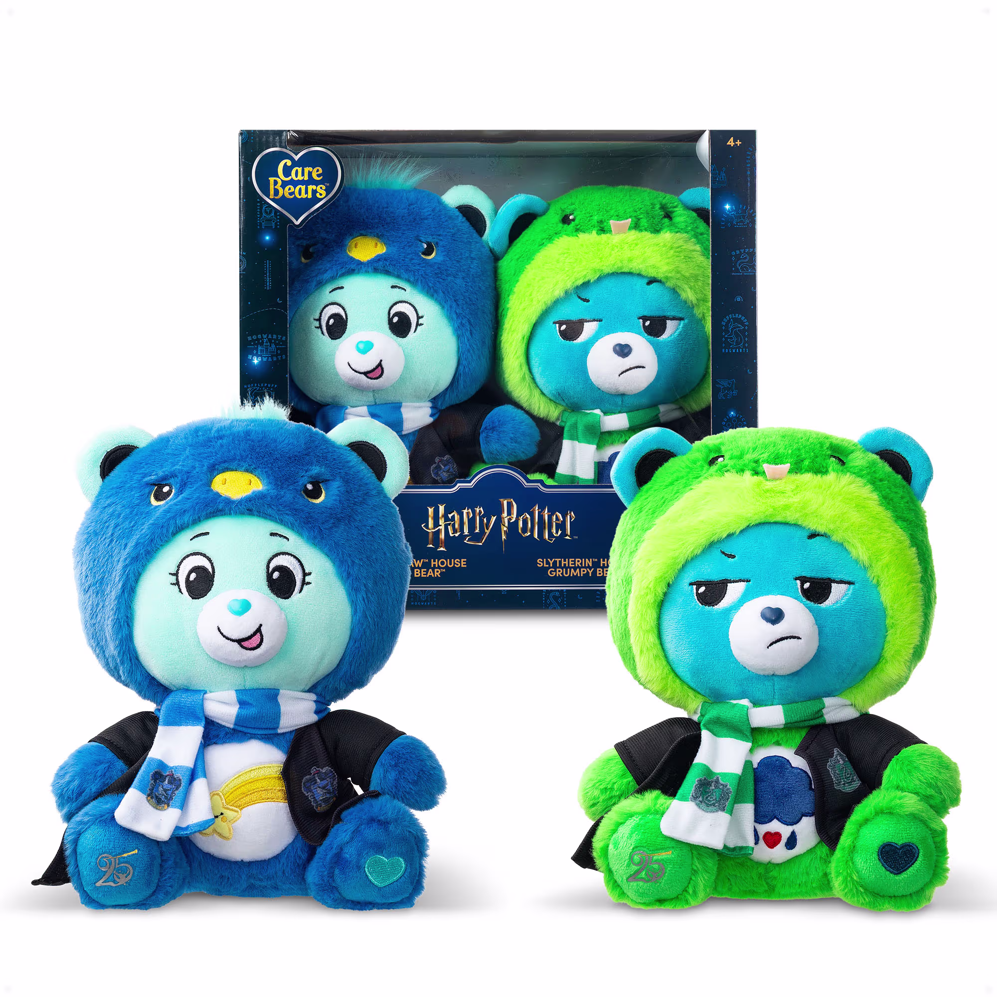 Harry Potter x Care Bears 2-Pack Ravenclaw House Wish Bear & Slytherin House Grumpy Bear