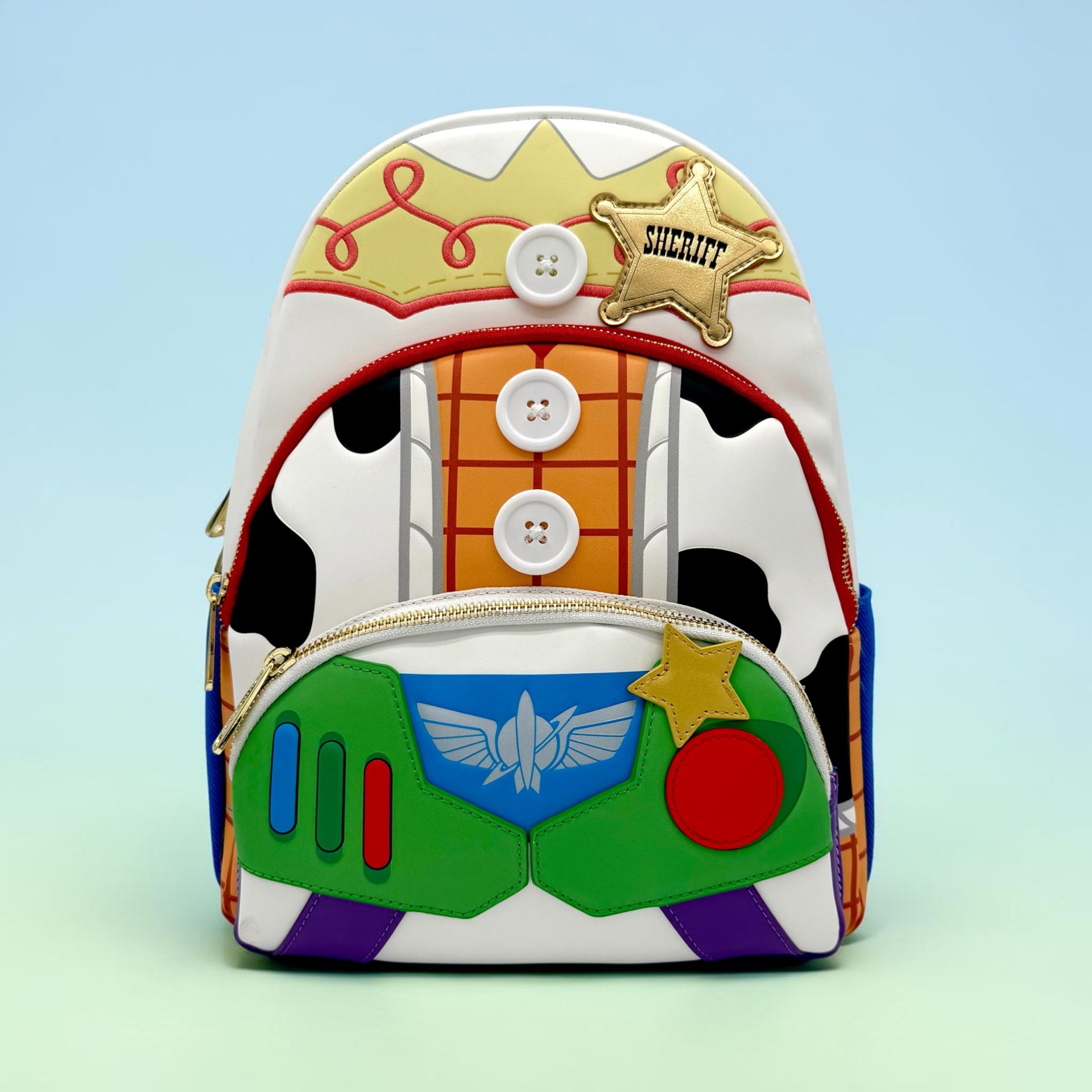 Toy Story 5 Pixar Disney Triple Pocket Loungefly Mid Size Backpack
